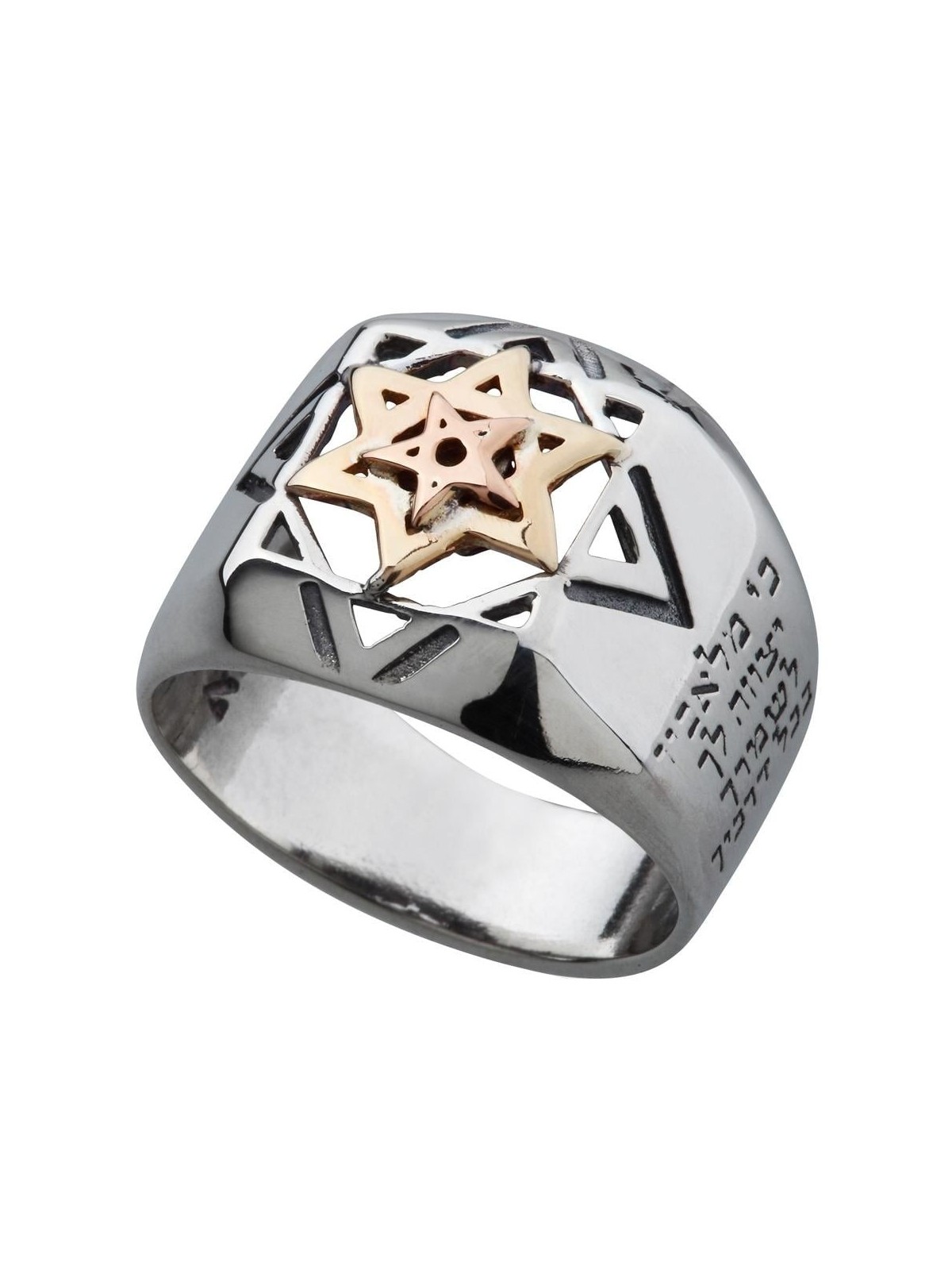 Silver and Gold Five Metals Tikkun Chava Kabbalah Ring - Traveler's Pr